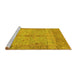 Sideview of Machine Washable Oriental Yellow Traditional Rug, wshabs1732yw