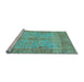 Sideview of Machine Washable Oriental Light Blue Traditional Rug, wshabs1732lblu