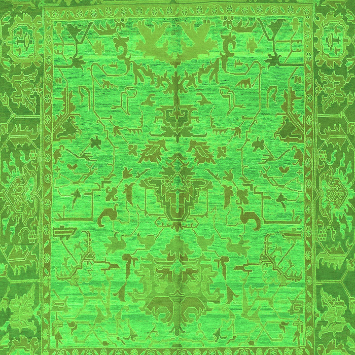 Machine Washable Oriental Green Traditional Area Rugs, wshabs1732grn