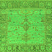 Square Oriental Green Traditional Rug, abs1732grn