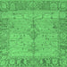 Square Oriental Emerald Green Traditional Rug, abs1732emgrn