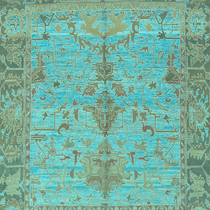 Machine Washable Oriental Light Blue Traditional Rug, wshabs1732lblu