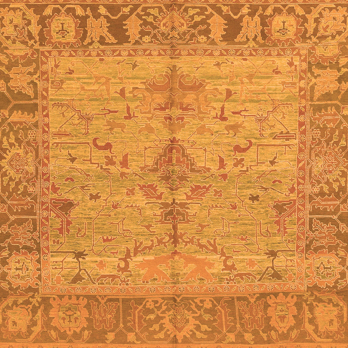 Square Machine Washable Oriental Orange Traditional Area Rugs, wshabs1732org