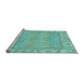 Sideview of Machine Washable Oriental Light Blue Traditional Rug, wshabs1733lblu