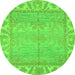 Round Oriental Green Traditional Rug, abs1733grn