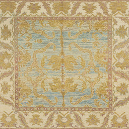 Square Machine Washable Abstract Yellow Rug, wshabs1733