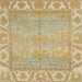 Square Machine Washable Abstract Yellow Rug, wshabs1733