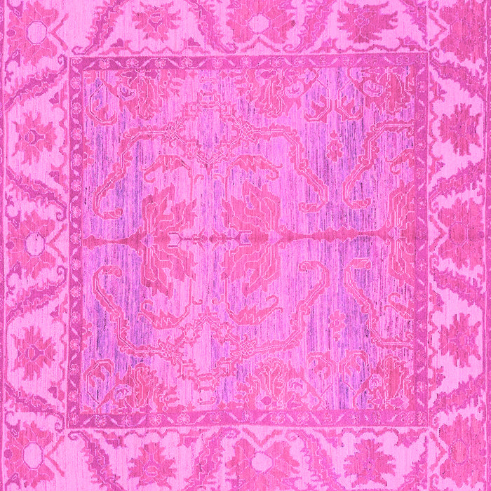 Square Machine Washable Oriental Pink Traditional Rug, wshabs1733pnk