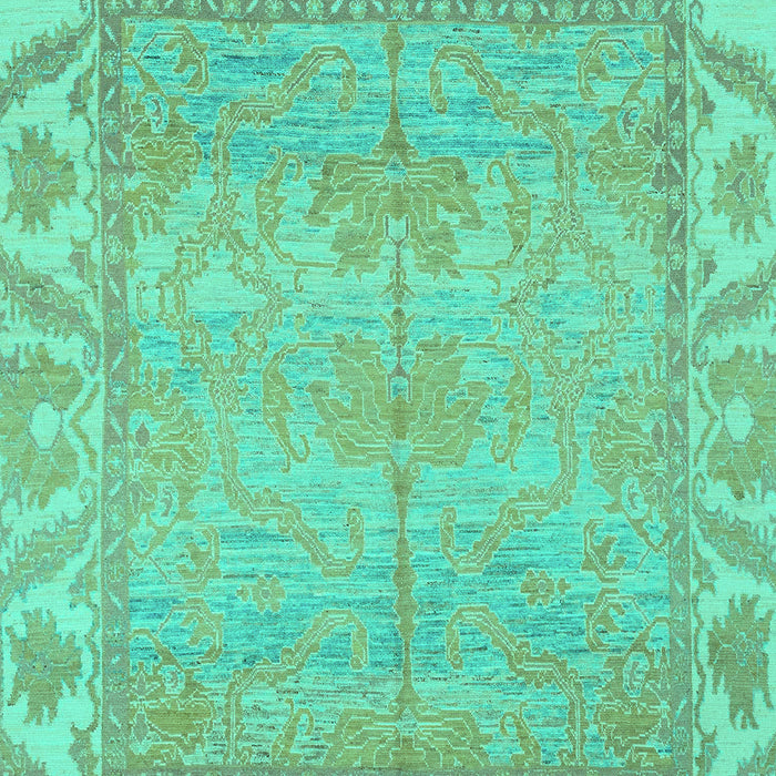 Machine Washable Oriental Turquoise Traditional Area Rugs, wshabs1733turq