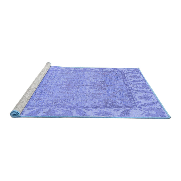 Sideview of Machine Washable Oriental Blue Traditional Rug, wshabs1733blu