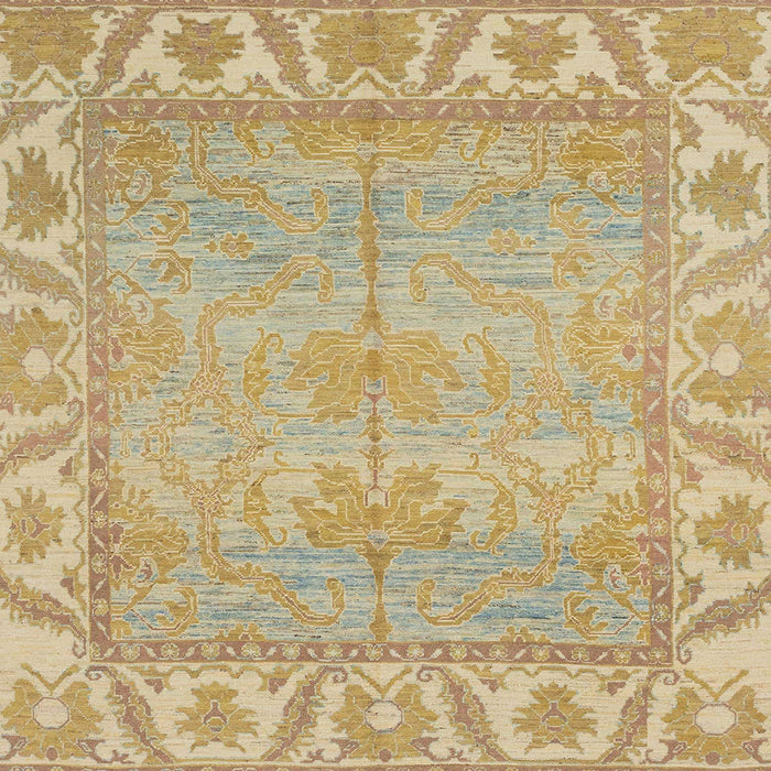 Square Abstract Yellow Oriental Rug, abs1733