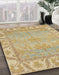 Abstract Yellow Oriental Rug in Family Room, abs1733