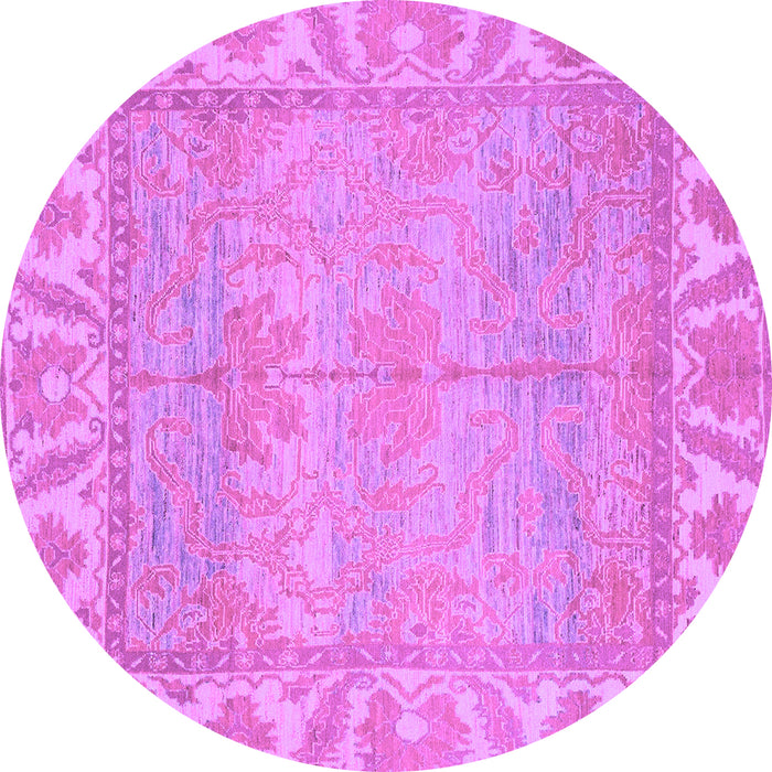 Round Oriental Purple Traditional Rug, abs1733pur