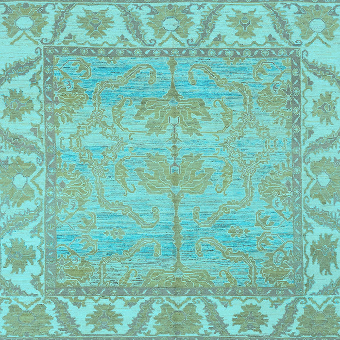 Square Machine Washable Oriental Light Blue Traditional Rug, wshabs1733lblu