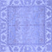 Square Oriental Blue Traditional Rug, abs1733blu