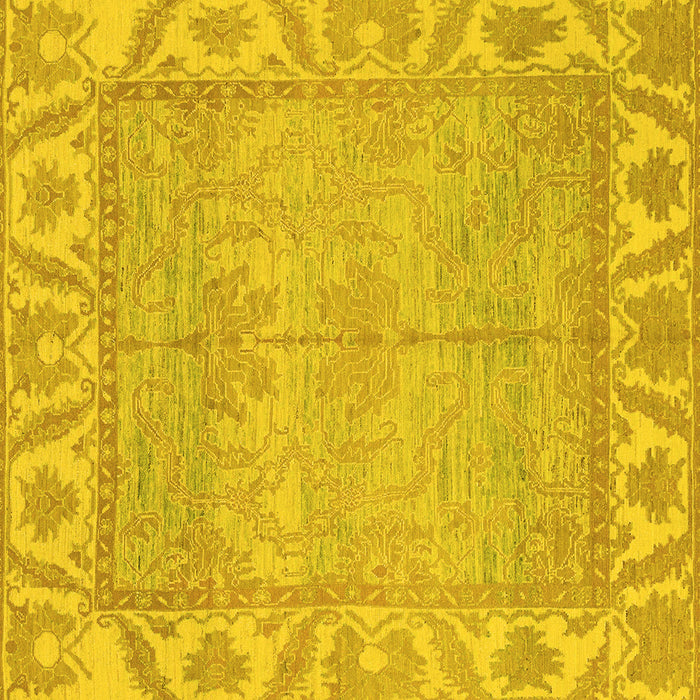 Square Oriental Yellow Traditional Rug, abs1733yw