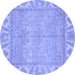 Round Oriental Blue Traditional Rug, abs1733blu