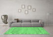 Machine Washable Oriental Emerald Green Traditional Area Rugs in a Living Room,, wshabs1733emgrn