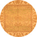 Round Oriental Orange Traditional Rug, abs1733org