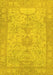 Machine Washable Oriental Yellow Traditional Rug, wshabs1734yw