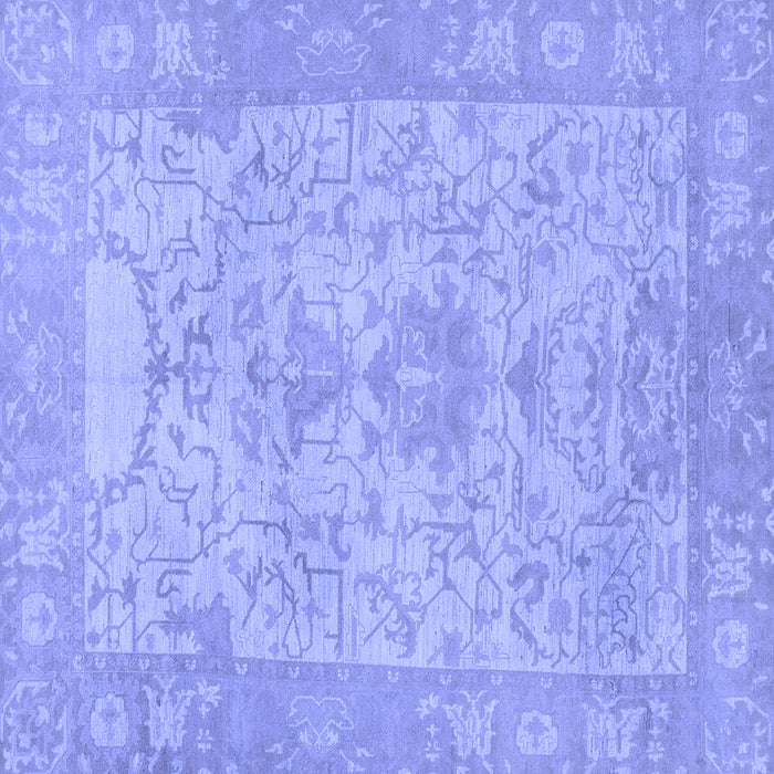 Square Oriental Blue Traditional Rug, abs1734blu