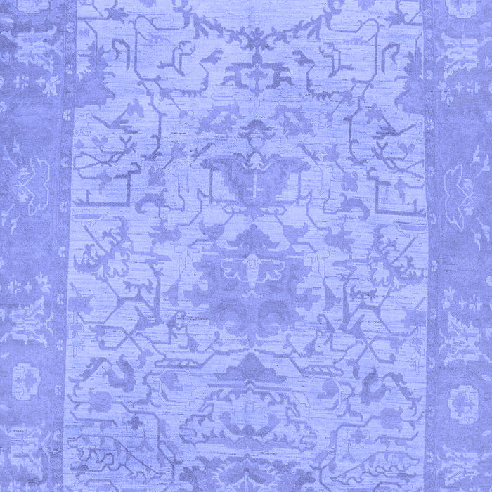 Machine Washable Oriental Blue Traditional Rug, wshabs1734blu