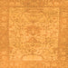 Square Machine Washable Oriental Orange Traditional Area Rugs, wshabs1734org