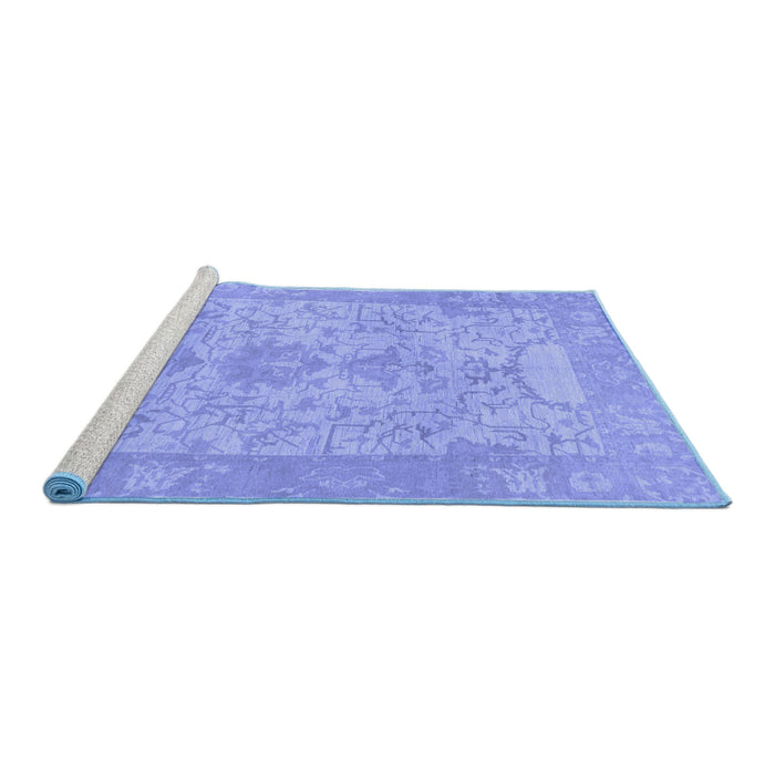 Sideview of Machine Washable Oriental Blue Traditional Rug, wshabs1734blu