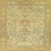 Square Abstract Orange Gold Oriental Rug, abs1734