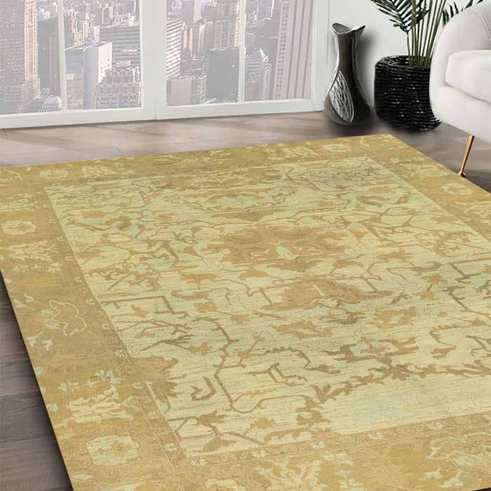 Machine Washable Abstract Orange Rug in a Family Room, wshabs1734