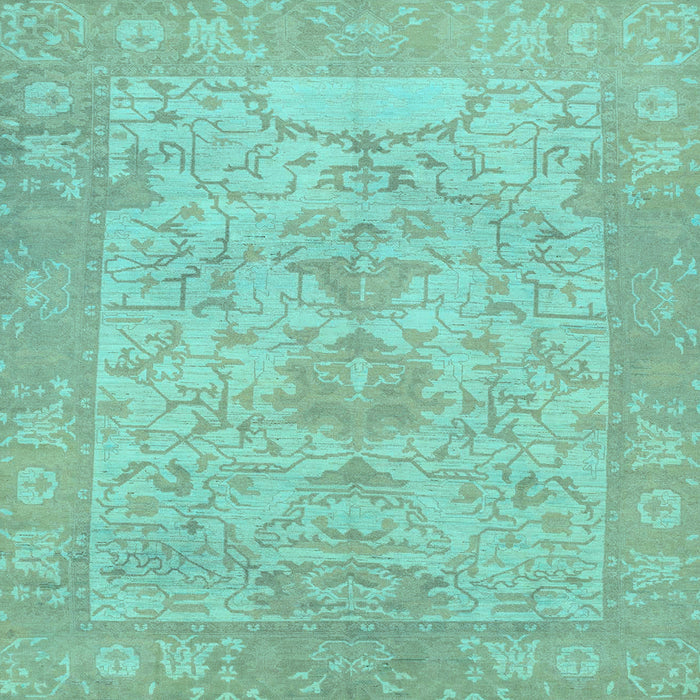 Square Machine Washable Oriental Light Blue Traditional Rug, wshabs1734lblu