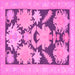 Square Abstract Pink Modern Rug, abs1735pnk