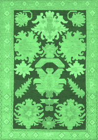 Abstract Emerald Green Modern Rug, abs1735emgrn