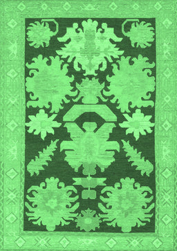 Abstract Emerald Green Modern Rug, abs1735emgrn