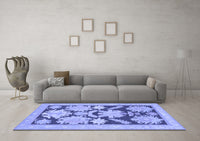 Machine Washable Abstract Blue Modern Rug, wshabs1735blu