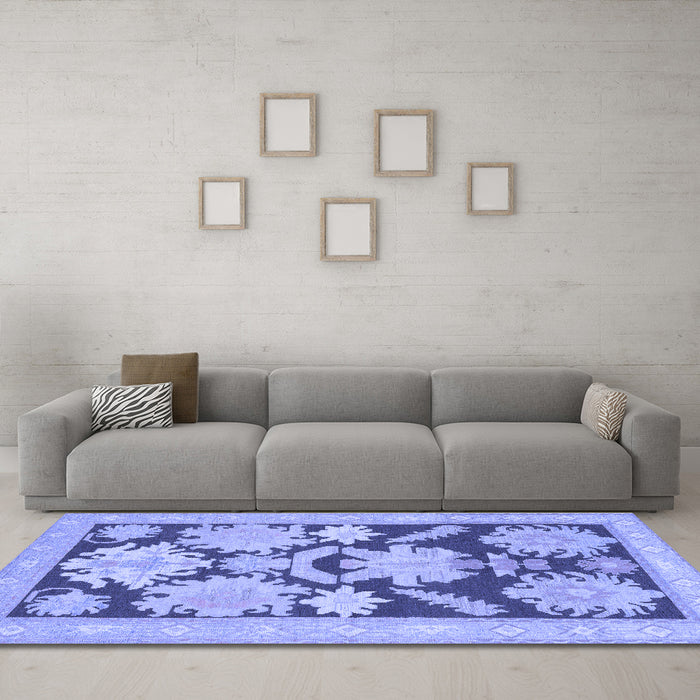 Machine Washable Abstract Blue Modern Rug in a Living Room, wshabs1735blu