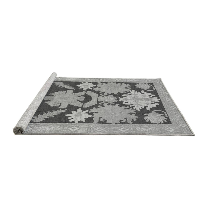 Sideview of Machine Washable Abstract Gray Modern Rug, wshabs1735gry
