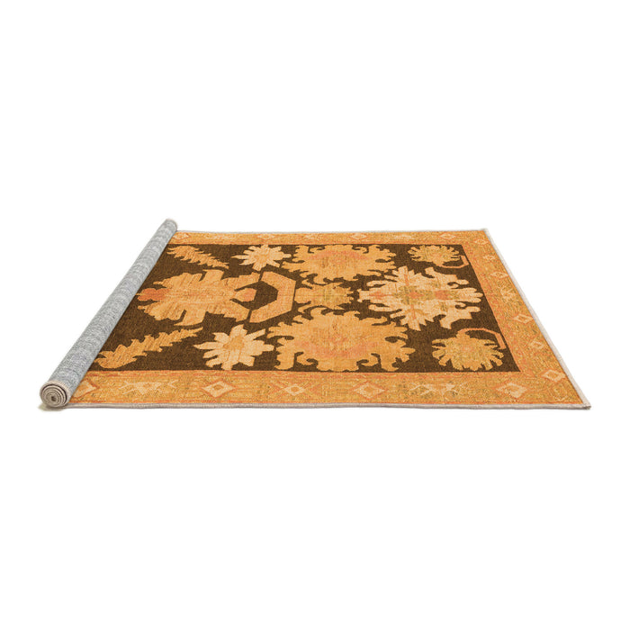 Sideview of Machine Washable Abstract Orange Modern Area Rugs, wshabs1735org