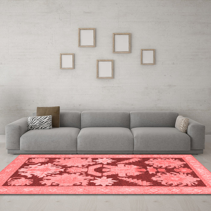 Modern Red Washable Rugs