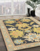 Abstract Brown Modern Rug in Family Room, abs1735