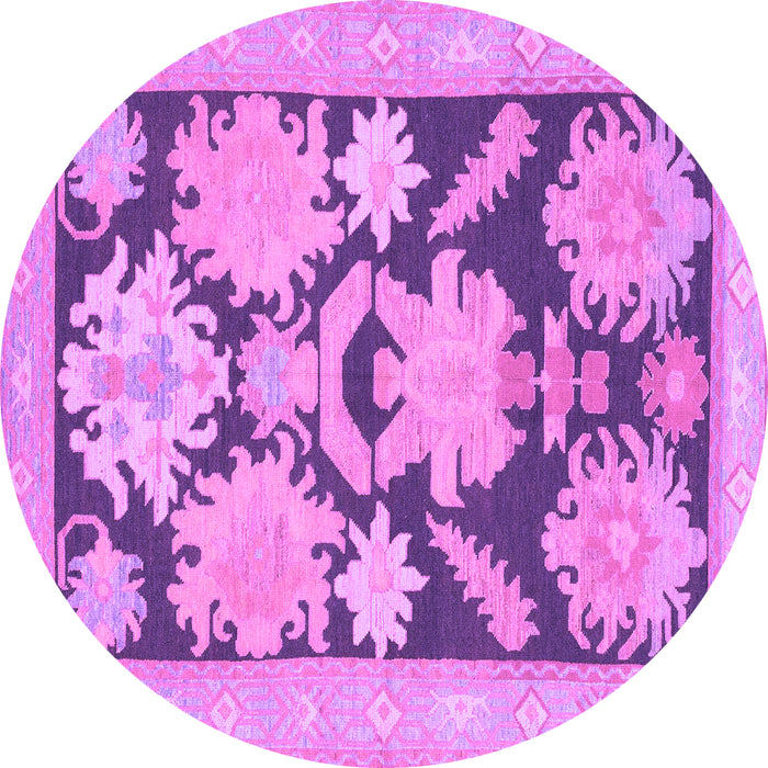 Round Abstract Purple Modern Rug, abs1735pur