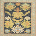 Square Machine Washable Abstract Brown Rug, wshabs1735