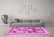 Machine Washable Abstract Pink Modern Rug in a Living Room, wshabs1735pnk