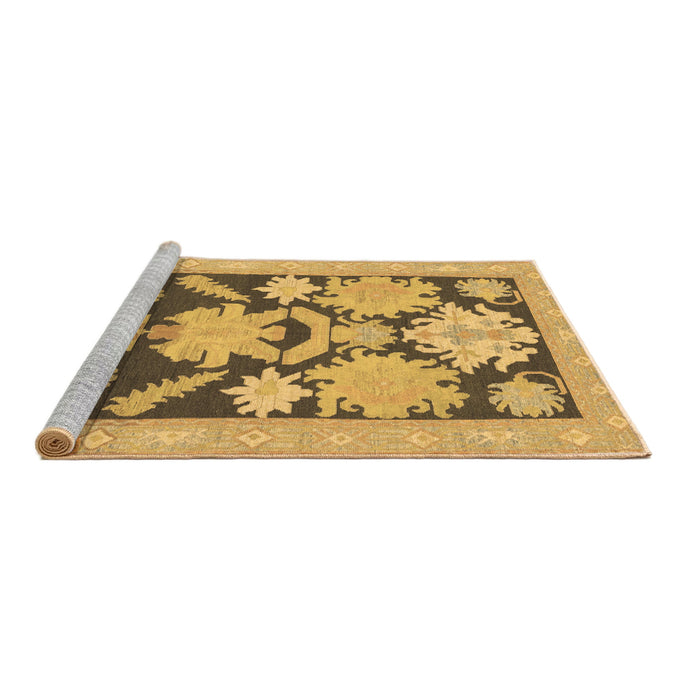 Sideview of Machine Washable Abstract Brown Modern Rug, wshabs1735brn