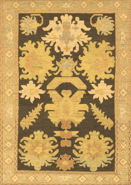Abstract Brown Modern Rug, abs1735brn