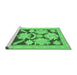 Sideview of Machine Washable Abstract Emerald Green Modern Area Rugs, wshabs1735emgrn