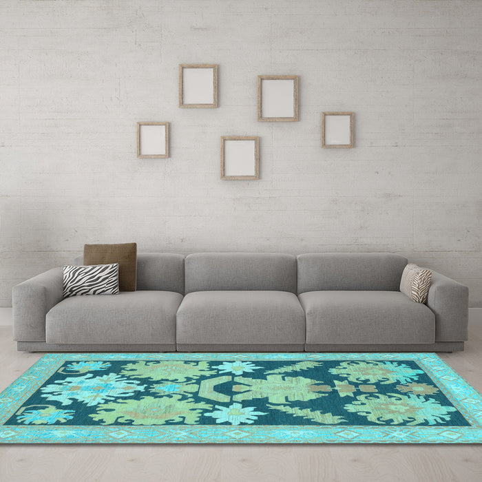 Machine Washable Abstract Light Blue Modern Rug in a Living Room, wshabs1735lblu