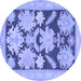 Round Abstract Blue Modern Rug, abs1735blu