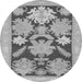 Round Abstract Gray Modern Rug, abs1735gry