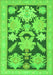 Machine Washable Abstract Green Modern Area Rugs, wshabs1735grn